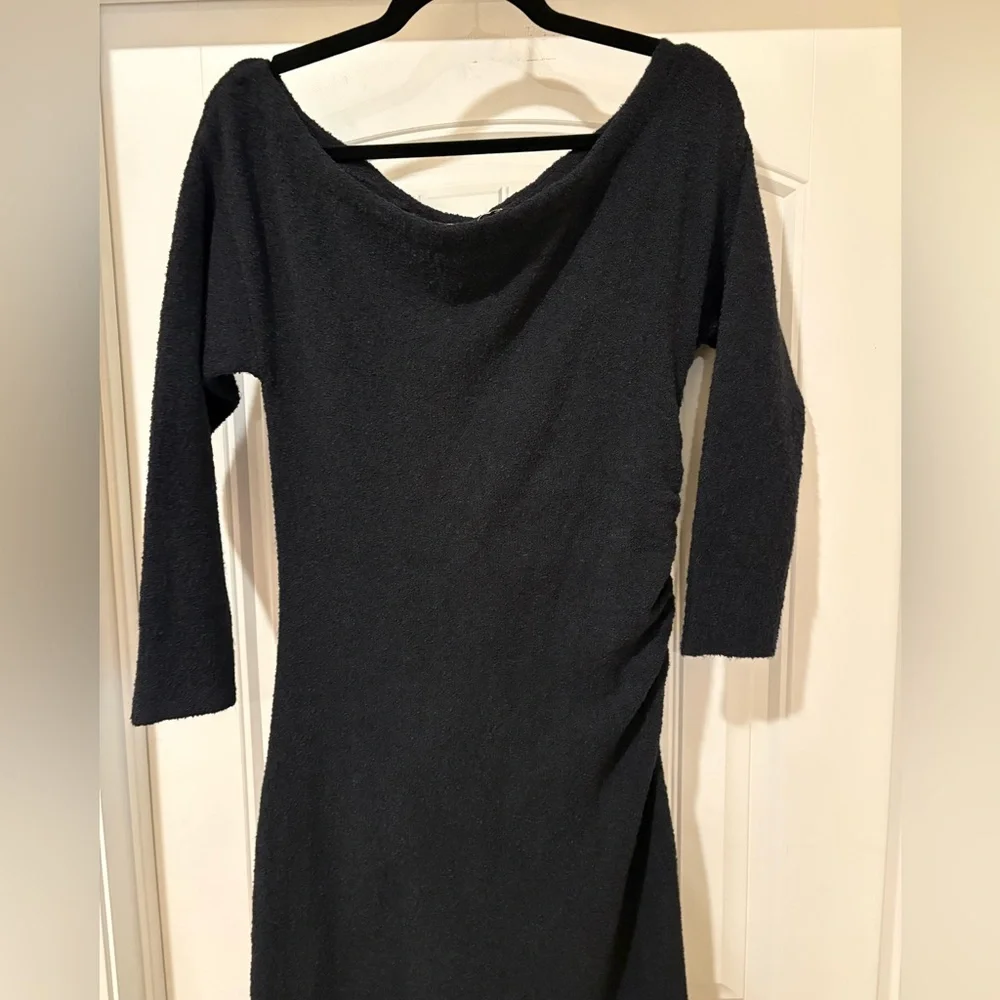 Abercrombie & Fitch Boucle Knit Off Shoulder Ruched Maxi Dress Medium Petite NWT
